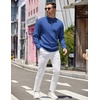 image:imageCOOFANDY Mens Quarter Zip Pullover Slim Fit Lightweight Knit Pullover Sweaters Casual Polo SweaterBlue