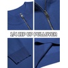 image:imageCOOFANDY Mens Quarter Zip Pullover Slim Fit Lightweight Knit Pullover Sweaters Casual Polo SweaterBlue
