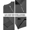 image:imageCOOFANDY Mens Quarter Zip Pullover Slim Fit Lightweight Knit Pullover Sweaters Casual Polo SweaterCharcoal