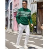 image:imageCOOFANDY Mens Quarter Zip Pullover Slim Fit Lightweight Knit Pullover Sweaters Casual Polo SweaterChristmas Green  White