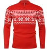 image:imageCOOFANDY Mens Quarter Zip Pullover Slim Fit Lightweight Knit Pullover Sweaters Casual Polo SweaterChristmas Red  White