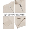image:imageCOOFANDY Mens Quarter Zip Pullover Slim Fit Lightweight Knit Pullover Sweaters Casual Polo SweaterCream