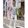 image:imageCOOFANDY Mens Quarter Zip Pullover Slim Fit Lightweight Knit Pullover Sweaters Casual Polo SweaterLight Gray
