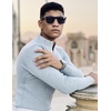 image:imageCOOFANDY Mens Quarter Zip Pullover Slim Fit Lightweight Knit Pullover Sweaters Casual Polo SweaterLight Gray