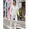 image:imageCOOFANDY Mens Quarter Zip Pullover Slim Fit Lightweight Knit Pullover Sweaters Casual Polo SweaterWhite