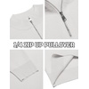 image:imageCOOFANDY Mens Quarter Zip Pullover Slim Fit Lightweight Knit Pullover Sweaters Casual Polo SweaterWhite
