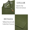 image:imageCOOFANDY Mens Quarter Zip Pullover Slim Fit Lightweight Sweater Casual Mock Neck Knit Polo SweaterArmy Green