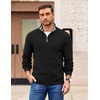 image:imageCOOFANDY Mens Quarter Zip Pullover Slim Fit Lightweight Sweater Casual Mock Neck Knit Polo SweaterBlack