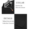 image:imageCOOFANDY Mens Quarter Zip Pullover Slim Fit Lightweight Sweater Casual Mock Neck Knit Polo SweaterBlack