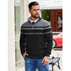 image:imageCOOFANDY Mens Quarter Zip Pullover Slim Fit Lightweight Sweater Casual Mock Neck Knit Polo SweaterBlackgrey