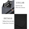 image:imageCOOFANDY Mens Quarter Zip Pullover Slim Fit Lightweight Sweater Casual Mock Neck Knit Polo SweaterBlackgrey