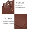 image:imageCOOFANDY Mens Quarter Zip Pullover Slim Fit Lightweight Sweater Casual Mock Neck Knit Polo SweaterBrown