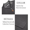 image:imageCOOFANDY Mens Quarter Zip Pullover Slim Fit Lightweight Sweater Casual Mock Neck Knit Polo SweaterDark Gray