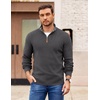 image:imageCOOFANDY Mens Quarter Zip Pullover Slim Fit Lightweight Sweater Casual Mock Neck Knit Polo SweaterDark Gray