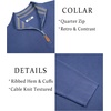 image:imageCOOFANDY Mens Quarter Zip Pullover Slim Fit Lightweight Sweater Casual Mock Neck Knit Polo SweaterGray Blue
