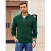 image:imageCOOFANDY Mens Quarter Zip Pullover Slim Fit Lightweight Sweater Casual Mock Neck Knit Polo SweaterGreen
