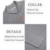 image:imageCOOFANDY Mens Quarter Zip Pullover Slim Fit Lightweight Sweater Casual Mock Neck Knit Polo SweaterLight Gray