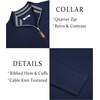 image:imageCOOFANDY Mens Quarter Zip Pullover Slim Fit Lightweight Sweater Casual Mock Neck Knit Polo SweaterNavy