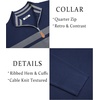 image:imageCOOFANDY Mens Quarter Zip Pullover Slim Fit Lightweight Sweater Casual Mock Neck Knit Polo SweaterNavy Bluegrey