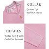 image:imageCOOFANDY Mens Quarter Zip Pullover Slim Fit Lightweight Sweater Casual Mock Neck Knit Polo SweaterPink