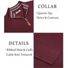 image:imageCOOFANDY Mens Quarter Zip Pullover Slim Fit Lightweight Sweater Casual Mock Neck Knit Polo SweaterRed