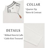 image:imageCOOFANDY Mens Quarter Zip Pullover Slim Fit Lightweight Sweater Casual Mock Neck Knit Polo SweaterWhite