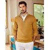 image:imageCOOFANDY Mens Quarter Zip Pullover Slim Fit Lightweight Sweater Casual Mock Neck Knit Polo SweaterYellow