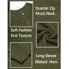 image:imageCOOFANDY Mens Quarter Zip Sweater Slim Fit Lightweight Mock Neck Pullover Knit Texture Polo SweatersArmy Green