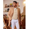 image:imageCOOFANDY Mens Quarter Zip Sweater Slim Fit Lightweight Mock Neck Pullover Knit Texture Polo SweatersBeige