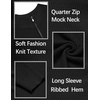 image:imageCOOFANDY Mens Quarter Zip Sweater Slim Fit Lightweight Mock Neck Pullover Knit Texture Polo SweatersBlack