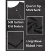 image:imageCOOFANDY Mens Quarter Zip Sweater Slim Fit Lightweight Mock Neck Pullover Knit Texture Polo SweatersDark Grey
