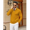 image:imageCOOFANDY Mens Quarter Zip Sweater Slim Fit Lightweight Mock Neck Pullover Knit Texture Polo SweatersLight Brown