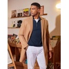 image:imageCOOFANDY Mens Quarter Zip Sweater Slim Fit Lightweight Mock Neck Pullover Knit Texture Polo SweatersNavy Blue