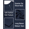 image:imageCOOFANDY Mens Quarter Zip Sweater Slim Fit Lightweight Mock Neck Pullover Knit Texture Polo SweatersNavy Blue