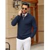 image:imageCOOFANDY Mens Quarter Zip Sweater Slim Fit Lightweight Mock Neck Pullover Knit Texture Polo SweatersNavy Blue
