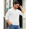 image:imageCOOFANDY Mens Quarter Zip Sweater Slim Fit Lightweight Mock Neck Pullover Knit Texture Polo SweatersWhite