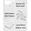 image:imageCOOFANDY Mens Quarter Zip Sweater Slim Fit Lightweight Mock Neck Pullover Knit Texture Polo SweatersWhite