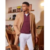 image:imageCOOFANDY Mens Quarter Zip Sweater Slim Fit Lightweight Mock Neck Pullover Knit Texture Polo SweatersWine Red