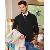 image:imageCOOFANDY Mens Quarter Zip Sweater Slim Fit Mock Neck Pullover Casual Knitted Ribbed Polo SweatersAblack