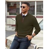 image:imageCOOFANDY Mens Quarter Zip Sweater Slim Fit Mock Neck Pullover Casual Knitted Ribbed Polo SweatersArmy Green