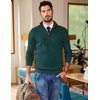 image:imageCOOFANDY Mens Quarter Zip Sweater Slim Fit Mock Neck Pullover Casual Knitted Ribbed Polo SweatersGreen