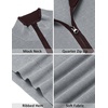 image:imageCOOFANDY Mens Quarter Zip Sweater Slim Fit Mock Neck Pullover Casual Knitted Ribbed Polo SweatersLight Grey