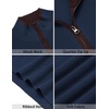 image:imageCOOFANDY Mens Quarter Zip Sweater Slim Fit Mock Neck Pullover Casual Knitted Ribbed Polo SweatersNavy Blue