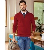 image:imageCOOFANDY Mens Quarter Zip Sweater Slim Fit Mock Neck Pullover Casual Knitted Ribbed Polo SweatersRed