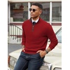 image:imageCOOFANDY Mens Quarter Zip Sweater Slim Fit Mock Neck Pullover Casual Knitted Ribbed Polo SweatersRed