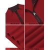 image:imageCOOFANDY Mens Quarter Zip Sweater Slim Fit Mock Neck Pullover Casual Knitted Ribbed Polo SweatersRed