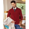 image:imageCOOFANDY Mens Quarter Zip Sweater Slim Fit Mock Neck Pullover Casual Knitted Ribbed Polo SweatersRed