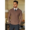 image:imageCOOFANDY Mens Quarter Zip Sweaters Slim Fit Lightweight Knitted Mock Neck Pullover Casual Polo SweatersBrown