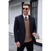 image:imageCOOFANDY Mens Quarter Zip Sweaters Slim Fit Lightweight Knitted Mock Neck Pullover Casual Polo SweatersBrown