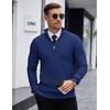 image:imageCOOFANDY Mens Quarter Zip Sweaters Slim Fit Lightweight Knitted Mock Neck Pullover Casual Polo SweatersDark Blue